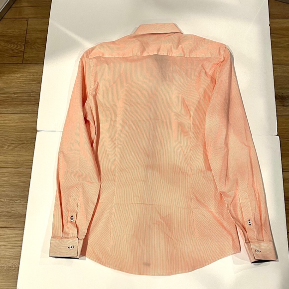 H&M Orange Pin Stripe Men's Button Down Dress Shirt -Size M - Picture 2 of 5